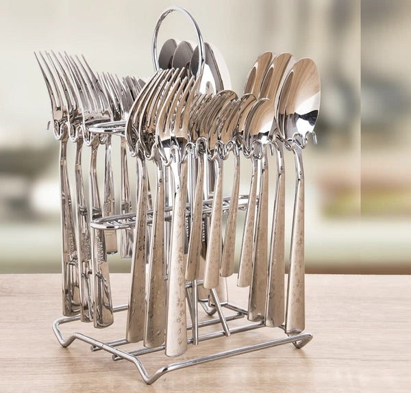 معالق مائدة على حامل 24 قطعة