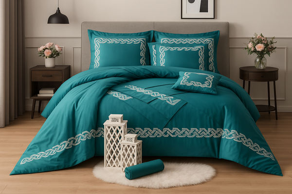 طقم سرير قطن مطرز